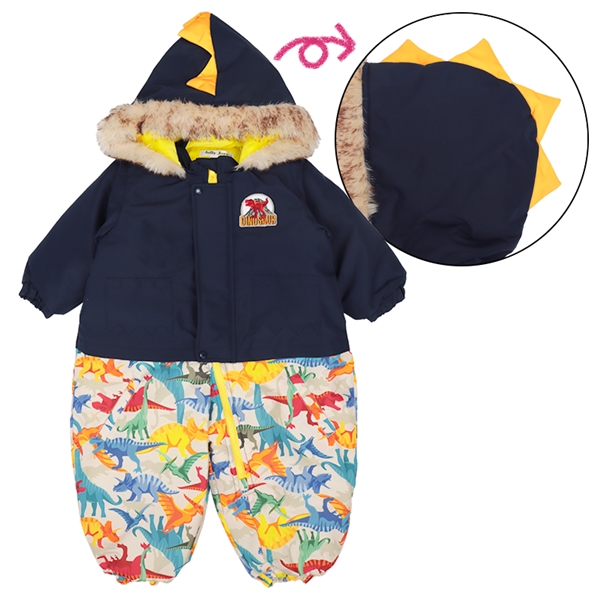 【SALE】[ベビー]２５ＪＪオックス恐竜柄ダルマコンビ　ネイビー ネイビー 80cm
