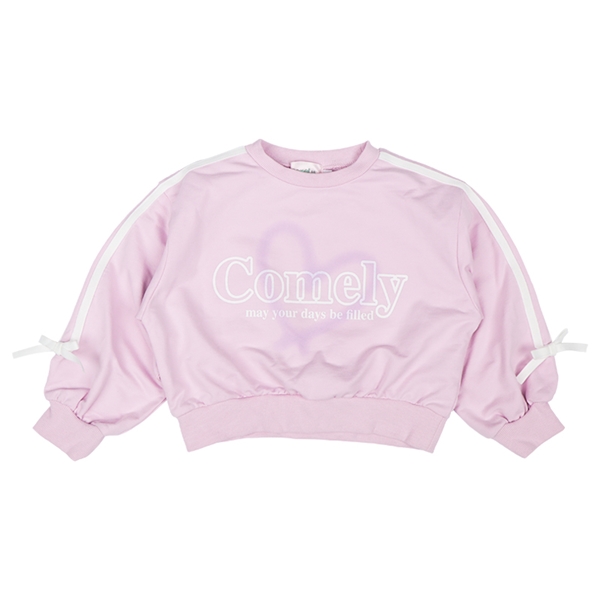 【再値下】【SALE】[キッズ]REMELY袖ライン短丈トレーナー ピンク ピンク 110cm