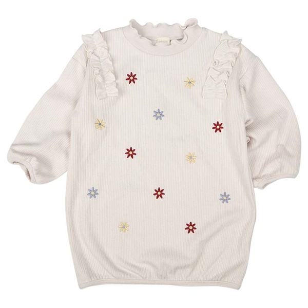 【再値下】【SALE】[キッズ]長袖ワンピース花刺しゅう　アイボリー アイボリー 100cm