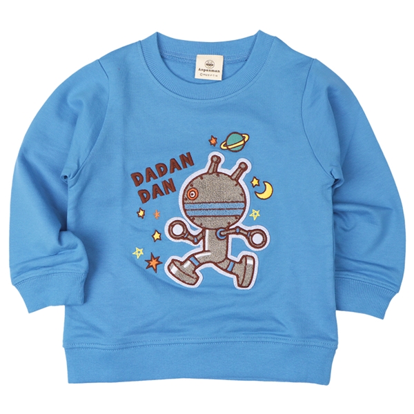 【SALE】[ベビー]さがら刺繍スウェットシャツ　アンパンマン　ブルー ブルー 80cm