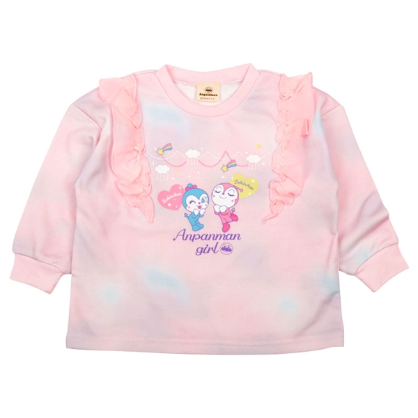 【SALE】[ベビー]タイダイスウェットシャツ　アンパンマン ピンク ピンク 80cm