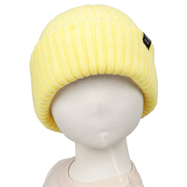 【SALE】[48~54cm]ニット帽　ワンカラー　イエロー イエロー 48~50cm