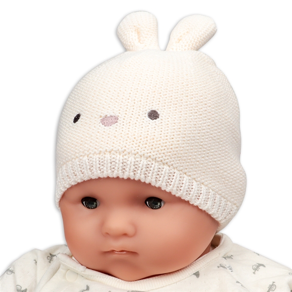 【SALE】[36~46cm]ニット帽　アニマル　ホワイト ホワイト 40~42cm