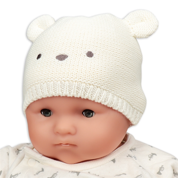 【SALE】[36~46cm]ニット帽　アニマル　クリーム クリーム 44~46cm