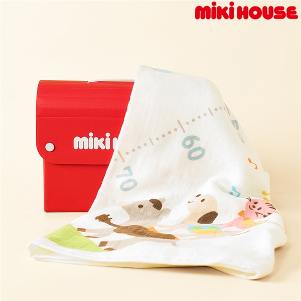 [ギフト] ガーゼバスタオルセット【BOX付き】 ホワイト[ミキハウス] ホワイト