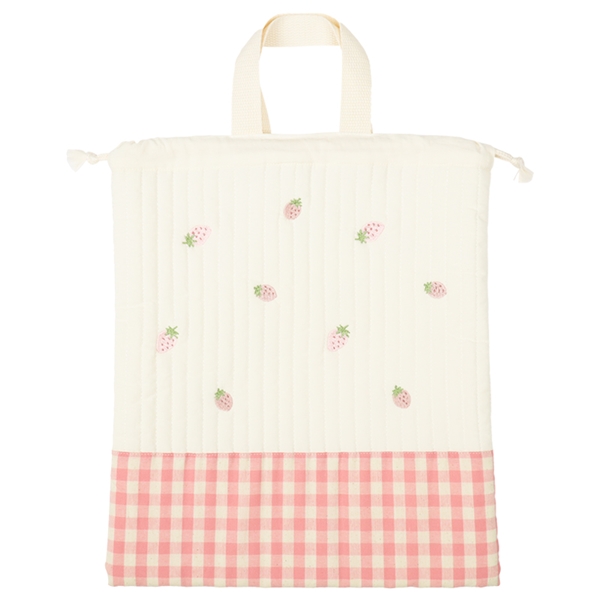 持ち手付き巾着　イブル切替 ピンク ピンク F