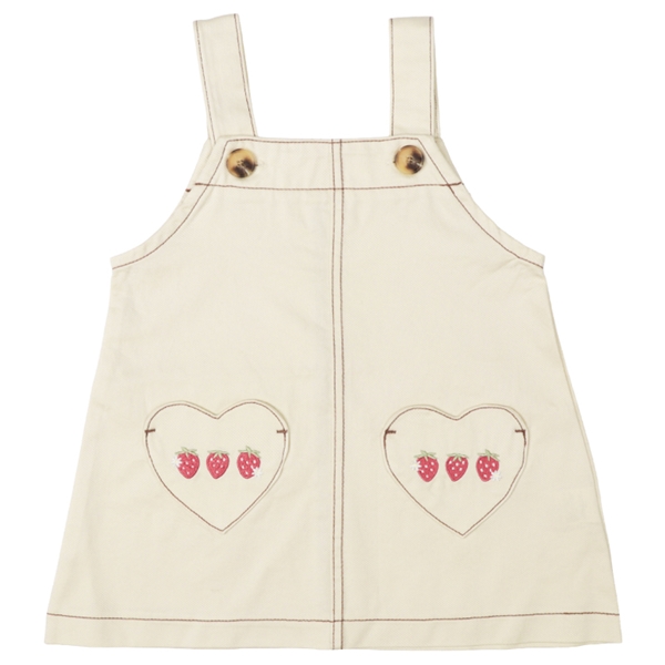 【SALE】[ベビー]ジャンパースカート ポケット刺しゅう　アイボリー アイボリー 70cm