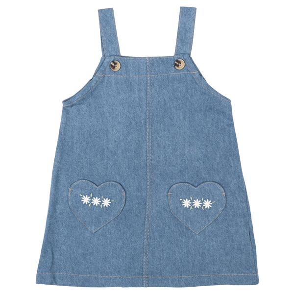 【SALE】[キッズ]ジャンパースカート ポケット刺しゅう　ネイビー ネイビー 100cm