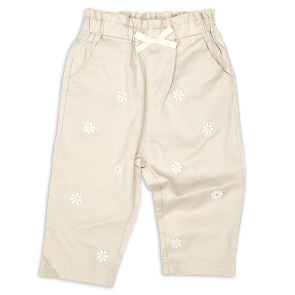 【SALE】[ベビー]１０分丈パンツ　花モチーフ　アイボリー アイボリー 95cm