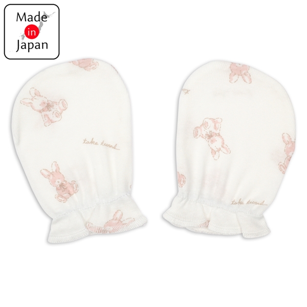 [日本製]フライスミトン　うさぎ　ピンク ピンク