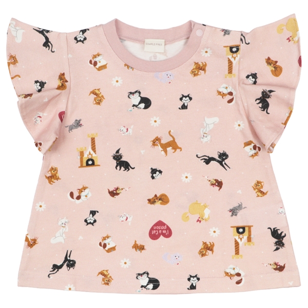 【SALE】[ベビー]半袖Ｔシャツ　総柄　ディズニー　ピンク ピンク 80cm