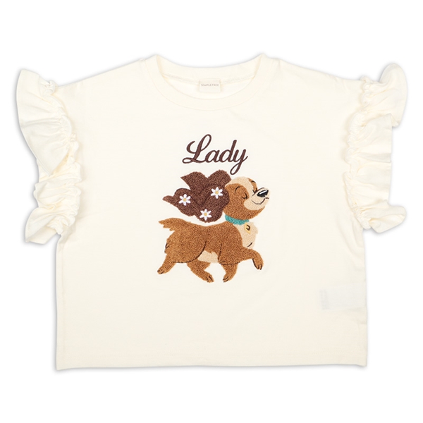 【SALE】[キッズ]半袖Ｔシャツ　ワンポイント　ディズニー　レディ アイボリー 100cm