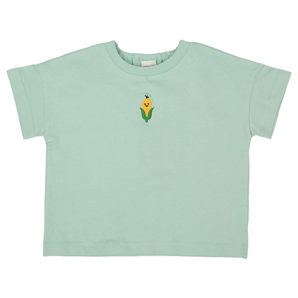 [ベビー]半袖　Ｔシャツ　ワンポイント刺繍　グリーン グリーン 80cm