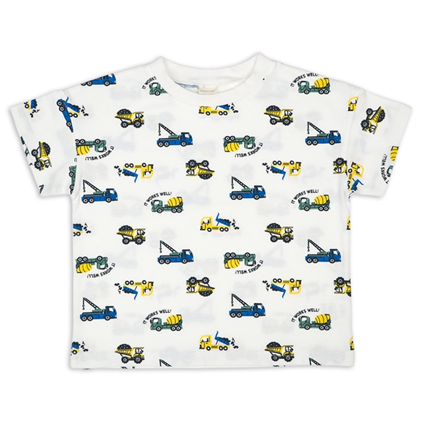 [キッズ]半袖　Ｔシャツ　総柄　ブルー ブルー 110cm