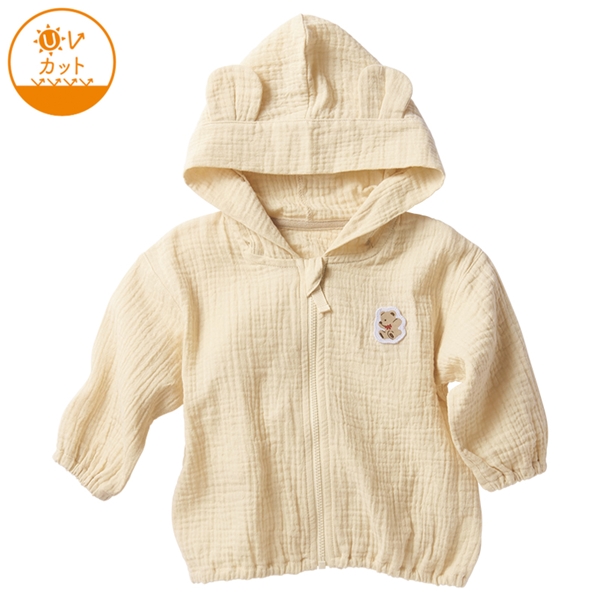 【SALE】UVパーカー　モスリンガーゼ　ベージュ ベージュ 70cm