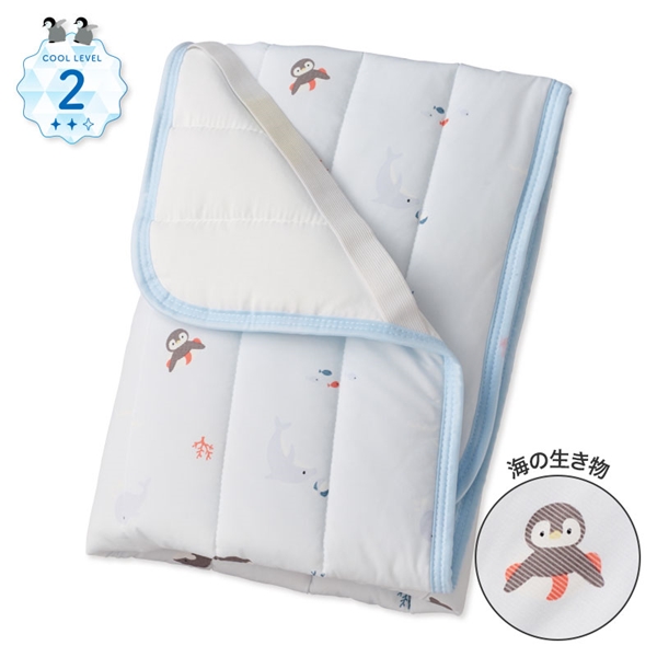 【SALE】[ミニサイズ]ひんやり敷きパッド 強冷感 海の生き物 サックス ミニ