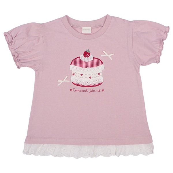 [キッズ]半袖Ｔシャツ　胸モチーフ　ピンク ピンク 110cm