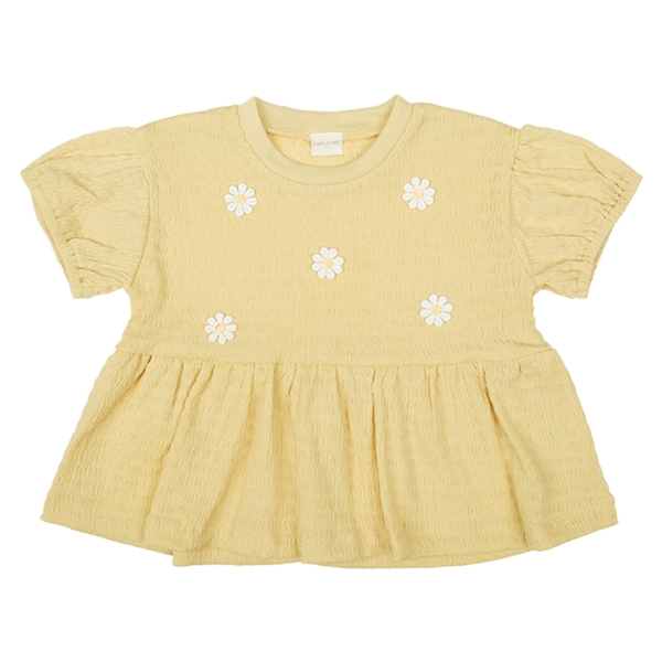 【SALE】[キッズ]半袖Ｔシャツ　花モチーフ　イエロー イエロー 100cm