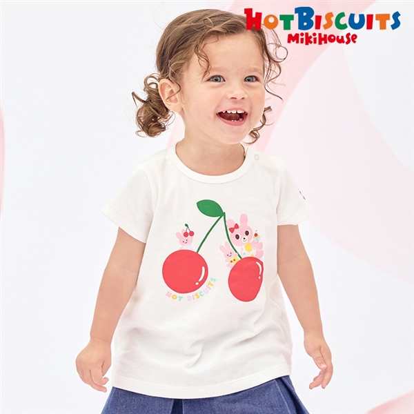 [ベビー] Ｔシャツ ホワイト[ミキハウス　ホットビスケッツ] ホワイト 80cm