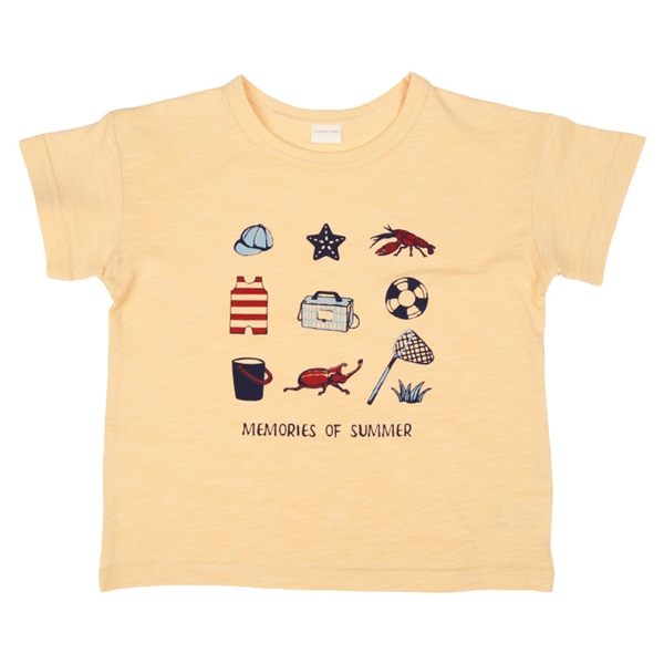 [キッズ]半袖Tシャツ　パネル　オレンジ オレンジ 100cm