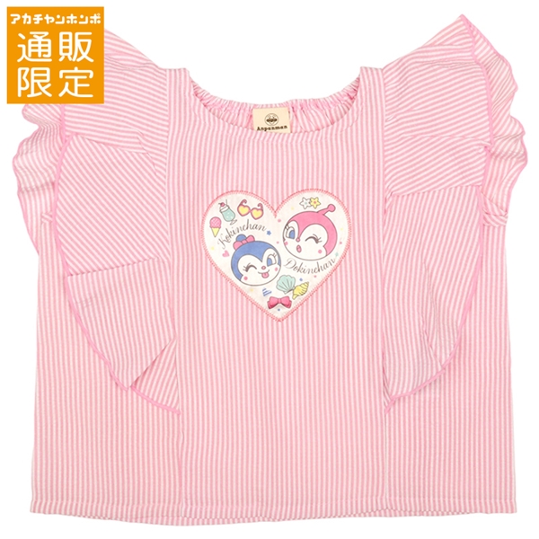 【通販限定】[ベビー]袖フリル半袖Ｔシャツ　アンパンマン　ピンク ピンク 80cm