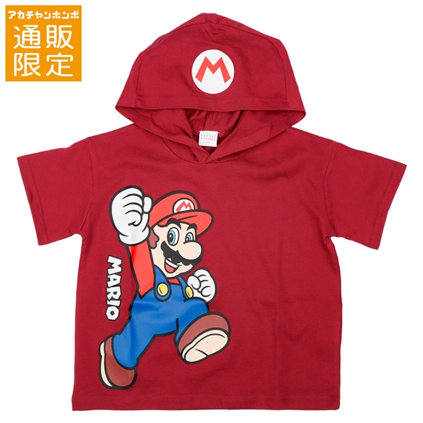 【通販限定】[キッズ]半袖パーカーＴシャツ　スーパーマリオ　レッド レッド 110cm