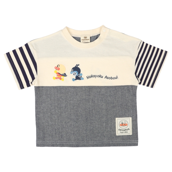 [ベビー]半袖切替Ｔシャツ　アンパンマン　オフホワイト オフホワイト 80cm