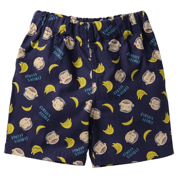 【SALE】[キッズ]ハーフパンツ　おさるのジョージ　ネイビー ネイビー 100cm