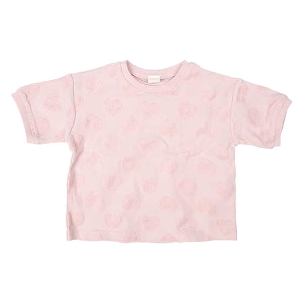 【SALE】[キッズ]半袖Ｔシャツ　パイルジャガード　ピーチ ピーチ 100cm