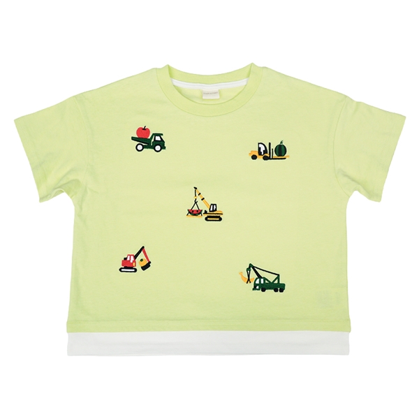 [キッズ]半袖　Ｔシャツ　飛び刺しゅう　グリーン グリーン 110cm