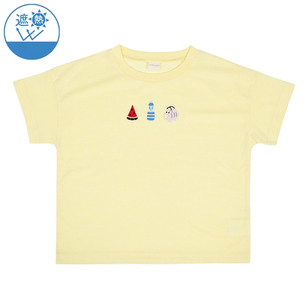 [キッズ]半袖　Ｔシャツ　遮熱　刺しゅう イエロー イエロー 110cm
