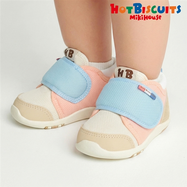 [14.0～15.0cm] セカンドベビーシューズ ホワイト×ブルー[ミキハウス　ホットビスケッツ] ホワイト×ブルー 14.0cm