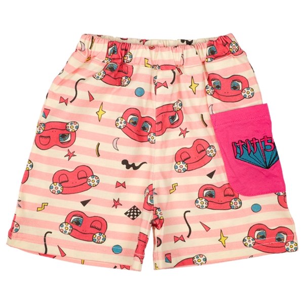 【SALE】[ベビー]総柄ハーフパンツ　けけちゃま ピンク 90cm
