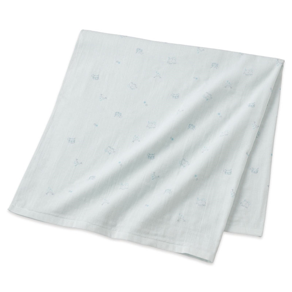 [正方形]やわらかガーゼ湯上がりタオル 90×90cm サックス サックス 90×90cm