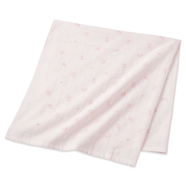 [正方形]やわらかガーゼ湯上がりタオル 90×90cm ピンク ピンク 90×90cm