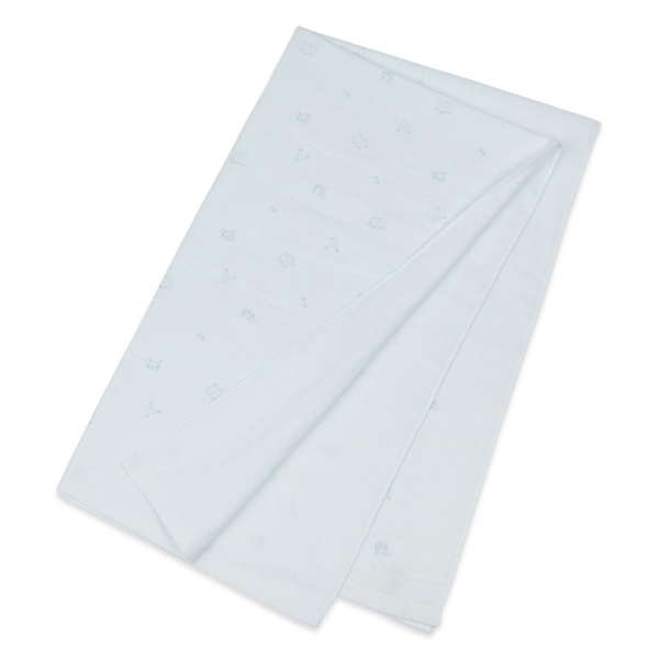 [長方形]やわらかガーゼ湯上がりタオル 70×120cm サックス サックス 70×120cm