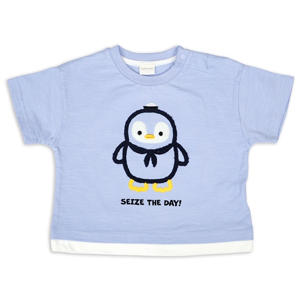 [ベビー]半袖Ｔシャツ　ラインサガラ　サックス サックス 80cm