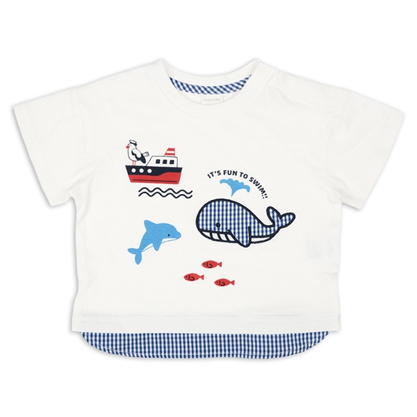 [ベビー]半袖Tシャツ　アイレット天竺　オフホワイト オフホワイト 95cm