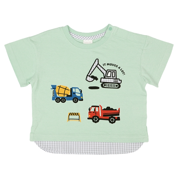 [ベビー]半袖Tシャツ　アイレット天竺　グリーン グリーン 80cm
