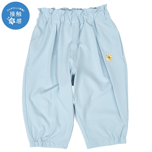 [キッズ]７分丈パンツ　接触冷感　サックス サックス 110cm