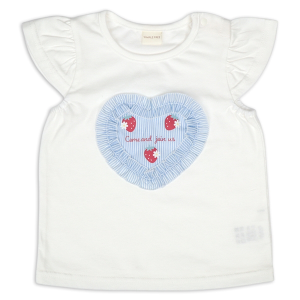 【SALE】[ベビー]半袖Ｔシャツ　生地貼り　オフホワイト オフホワイト 80cm