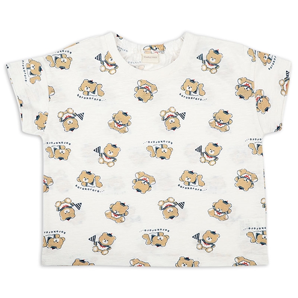 [ベビー]半袖　Ｔシャツ　総柄　ベージュ ベージュ 80cm