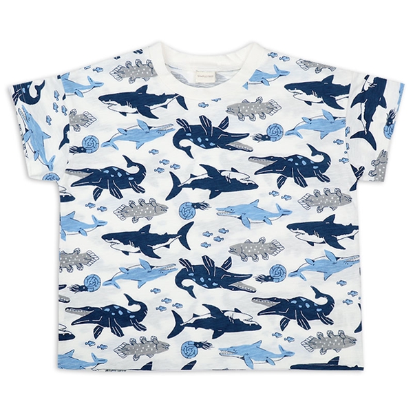 [キッズ]半袖　Ｔシャツ　総柄　ネイビー ネイビー 100cm
