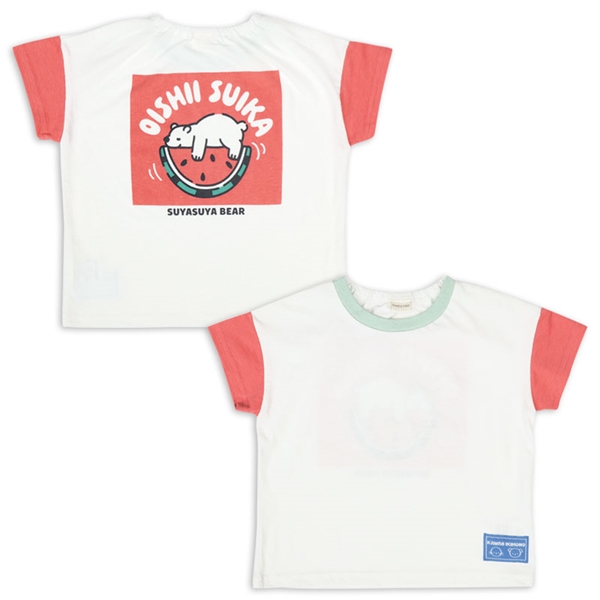 [ベビー]半袖　Ｔシャツ　バックプリント　レッド レッド 80cm