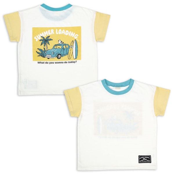 [キッズ]半袖　Ｔシャツ　バックプリント　イエロー イエロー 100cm