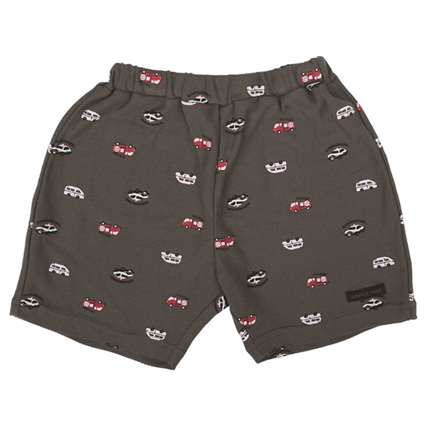 [キッズ]ショートパンツ　ニットツイル　チャコールグレー チャコールグレー 100cm