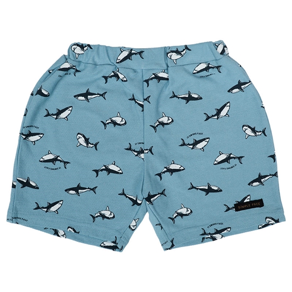 [キッズ]ショートパンツ　ニットツイル　サックス サックス 100cm