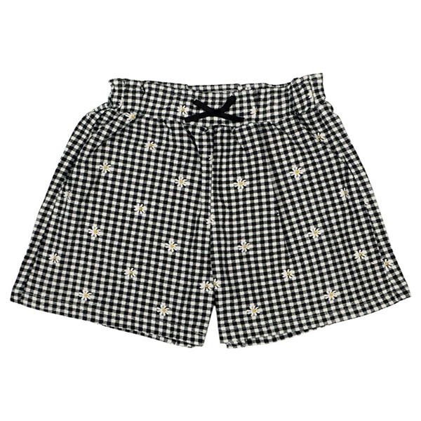 [キッズ]ショートパンツ　ニットツイル　ブラック ブラック 100cm