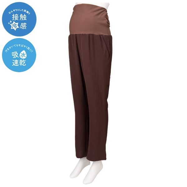 とろみWAVEワイドパンツ ブラウン ブラウン M