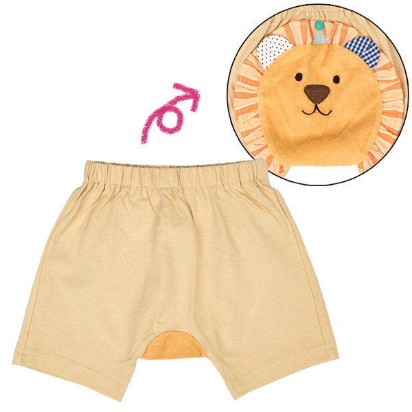 【SALE】おしりアニマルパンツ　ライオン　ベージュ ベージュ 70cm